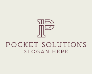 Minimalist Outline Company Letter P  logo design