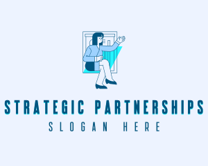Businesswoman Manager Career logo