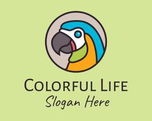 Colorful Tropical Parrot Bird logo design