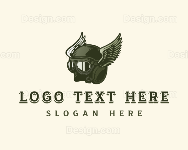 Motorcycle Helmet Wings Logo