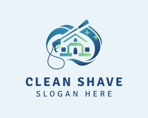 House Pressure Washer Cleaning logo design