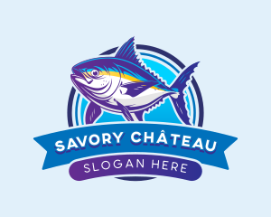 Fishing Tuna Seafood logo design