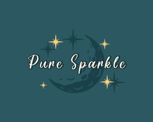 Moon Sparkle Stars logo design