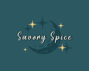 Moon Sparkle Stars logo design