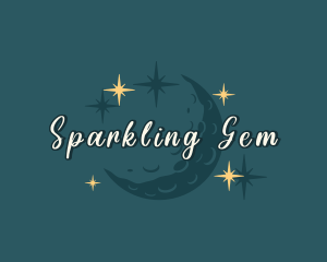 Moon Sparkle Stars logo design