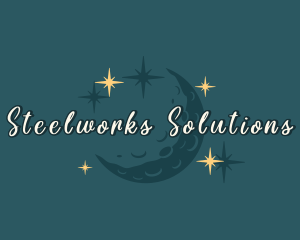 Moon Sparkle Stars logo design