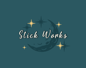 Moon Sparkle Stars logo design