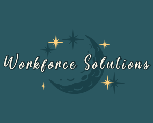 Moon Sparkle Stars logo design