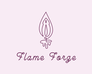 Violet Vulva Flame logo design