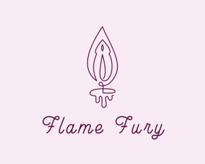 Violet Vulva Flame logo design