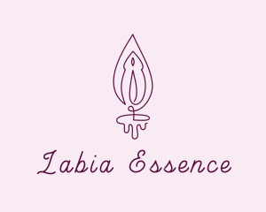 Violet Vulva Flame logo design