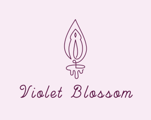 Violet Vulva Flame logo design