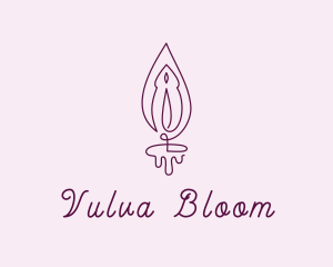 Violet Vulva Flame logo design