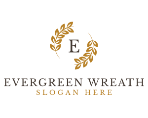 Organic Wreath Leaves Produce logo design