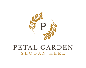 Organic Wreath Leaves Produce logo design