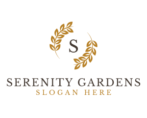 Organic Wreath Leaves Produce logo design