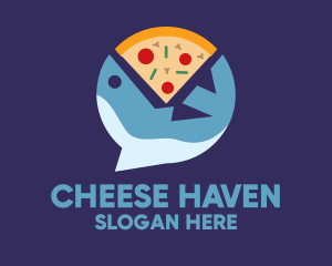 Seafood Shark Pizza logo design