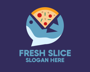 Seafood Shark Pizza logo design