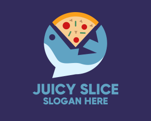 Seafood Shark Pizza logo design