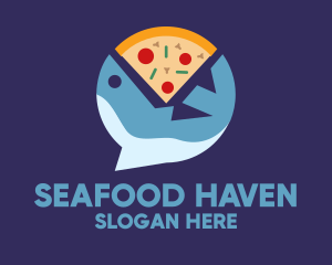 Seafood Shark Pizza logo design