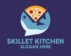 Seafood Shark Pizza logo design