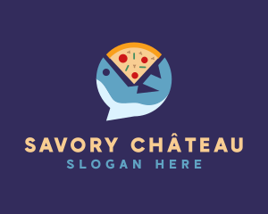 Seafood Shark Pizza logo design