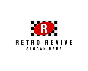 Racing Flag Retro logo design
