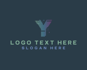 Modern Glitch Letter Y logo