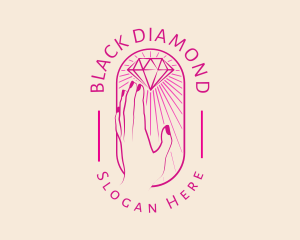 Hand Diamond Ellipse logo design