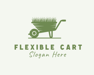 Wheelbarrow Lawn Grass logo design