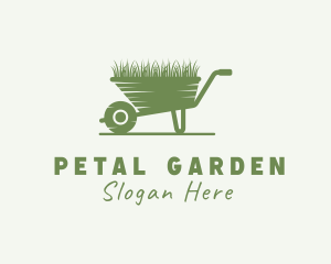 Wheelbarrow Lawn Grass logo design