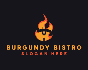 Fire Grilled Sausage BBQ logo design