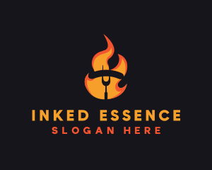 Fire Grilled Sausage BBQ logo design