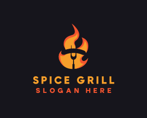 Fire Grilled Sausage BBQ logo design