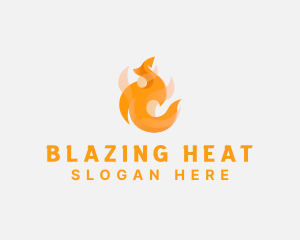 Hot Fire Flame logo design