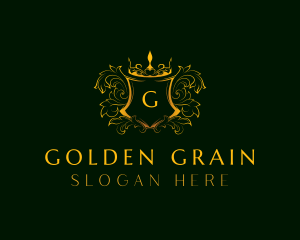 Golden Royal Shield logo design