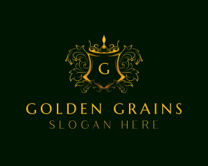 Golden Royal Shield logo design