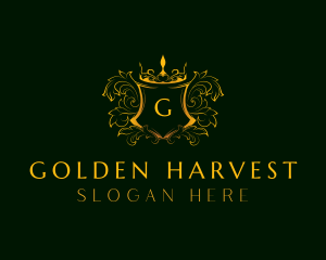 Golden Royal Shield logo design