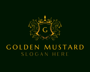 Golden Royal Shield logo design