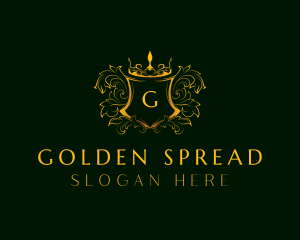 Golden Royal Shield logo design