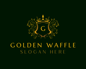 Golden Royal Shield logo design