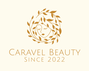 Natural Beauty Facial Lady logo design