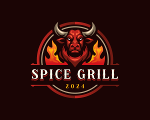 Bull Steak Grill logo design