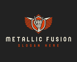 Rockstar Metal Skeleton logo design