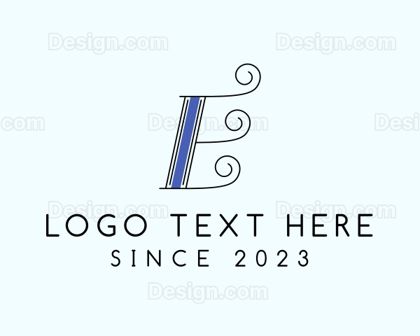 Elegant Swirl Letter E Logo