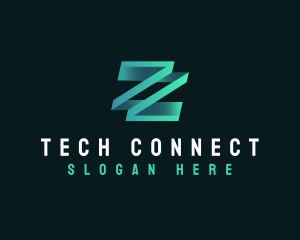 Cyber Gaming Digital Letter Z Logo