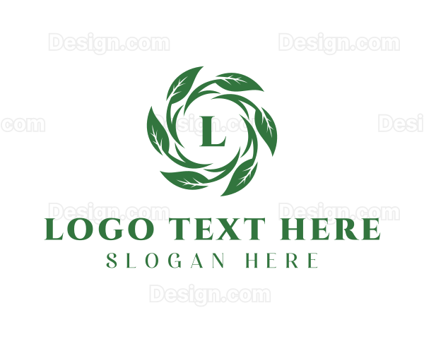 Natural Leaf Wreath Logo