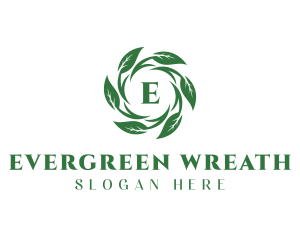 Natural Leaf Wreath logo design