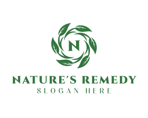 Natural Leaf Wreath logo design