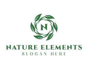 Natural Leaf Wreath logo design